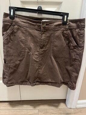 Croft & Barrow Brown Petite Stretch Skort Size 12P
